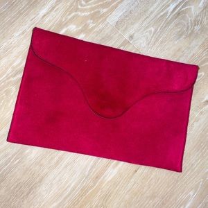 JJ Winters Pink Suede Crossbody with Gold Chain